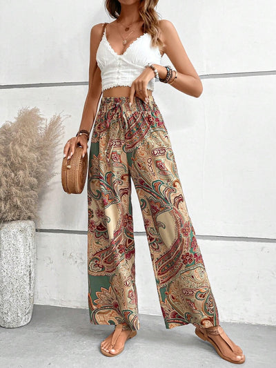 Explore More Collection - Printed Wide Leg Pants