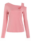 Explore More Collection - Cutout Asymmetrical Neck Long Sleeve T-Shirt