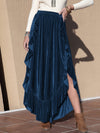 Explore More Collection - Slit Ruffled Wide Leg Pants