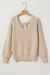 Explore More Collection Doorbusters - Tied V-Neck Long Sleeve Sweater