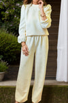 Explore More Collection - Round Neck Long Sleeve Top and Pants Set