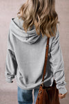 Explore More Collection - Drawstring Pocketed Long Sleeve Hoodie