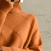 Explore More Collection - Geometric Turtleneck Long Sleeve Sweater