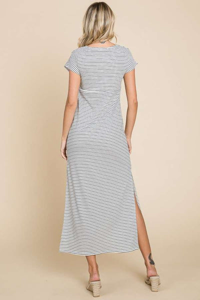 Explore More Collection - Culture Code Full Size Striped Twisted Detail Dress