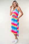 Explore More Collection - White Birch Full Size Ombre Striped Midi Cami Dress