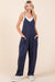 Explore More Collection - Mittoshop Patch Pocket Wide Leg Sleeveless Jumpsuit