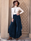 Explore More Collection - Slit Ruffled Wide Leg Pants