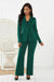 Explore More Collection - Lapel Collar Long Sleeve Blazer and Pants Set