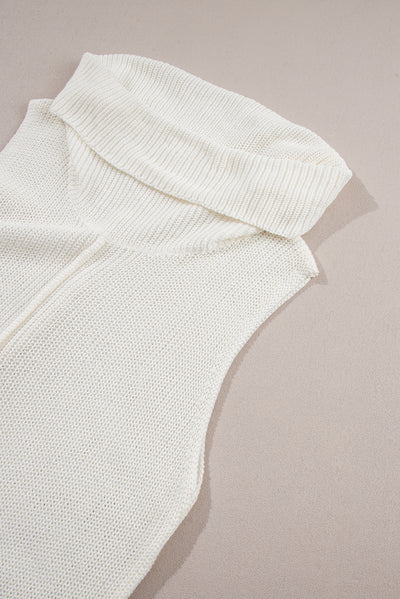 Explore More Collection - Central Seam Turtleneck Sleeveless Sweater Vest