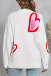 Explore More Collection - Angel Wings Heart Round Neck Long Sleeve Sweater