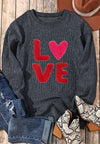 Explore More Collection - Valentine’s Day LOVE Round Neck Long Sleeve Sweatshirt