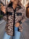 Explore More Collection - Leopard Collared Neck Button Up Shacket