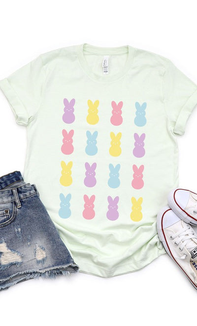 Explore More Collection - Peeps Bunnys Grid Graphic Tee