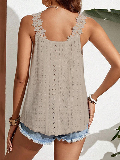 Explore More Collection - Lace Detail Scoop Neck Tank