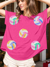 Explore More Collection - Sequin Round Neck Short Sleeve T-Shirt