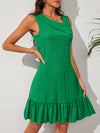 Explore More Collection - Ruffle Hem Asymmetrical Neck Sleeveless Dress