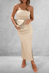 Explore More Collection - Slit Tube Midi Dress