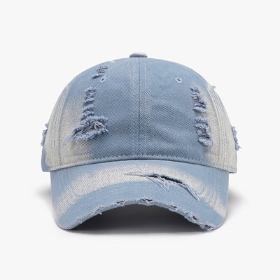 Explore More Collection - Distressed Adjustable Cotton Baseball Cap