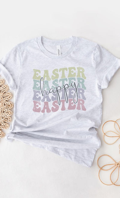 Explore More Collection - Pastel Happy Easter Echo Graphic Tee