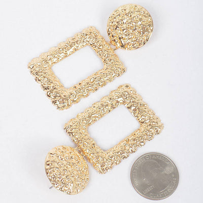 Hammered Multi Metal Earring: Gold