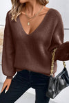 Explore More Collection Doorbusters - Tied V-Neck Long Sleeve Sweater