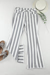 Explore More Collection - Raw Hem Star Applique Striped Jeans