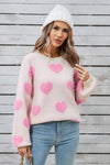 Explore More Collection - Angel Wings Heart Dropped Shoulder Long Sleeve Sweater