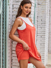 Explore More Collection - Scoop Neck Cami Dress and Shorts Set - 2pcs