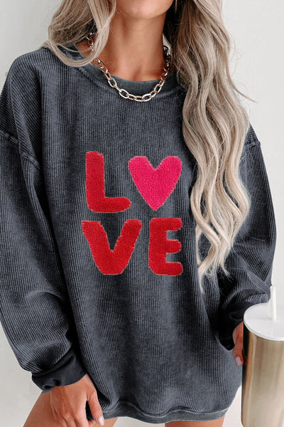 Explore More Collection - Valentine’s Day LOVE Round Neck Long Sleeve Sweatshirt