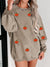 Explore More Collection - Pumpkin Round Neck Long Sleeve Sweatshirt