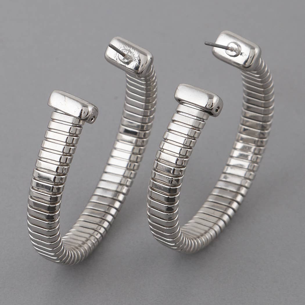 Unique Hoop Earrings: Silver