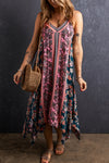 Explore More Collection - Printed V-Neck Midi Cami Dress