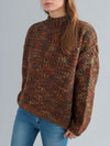 Explore More Collection - Heathered Turtleneck Dropped Shoulder Sweater