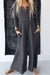 Explore More Collection - Pocketed Long Sleeve Wide Leg Jumpsuit