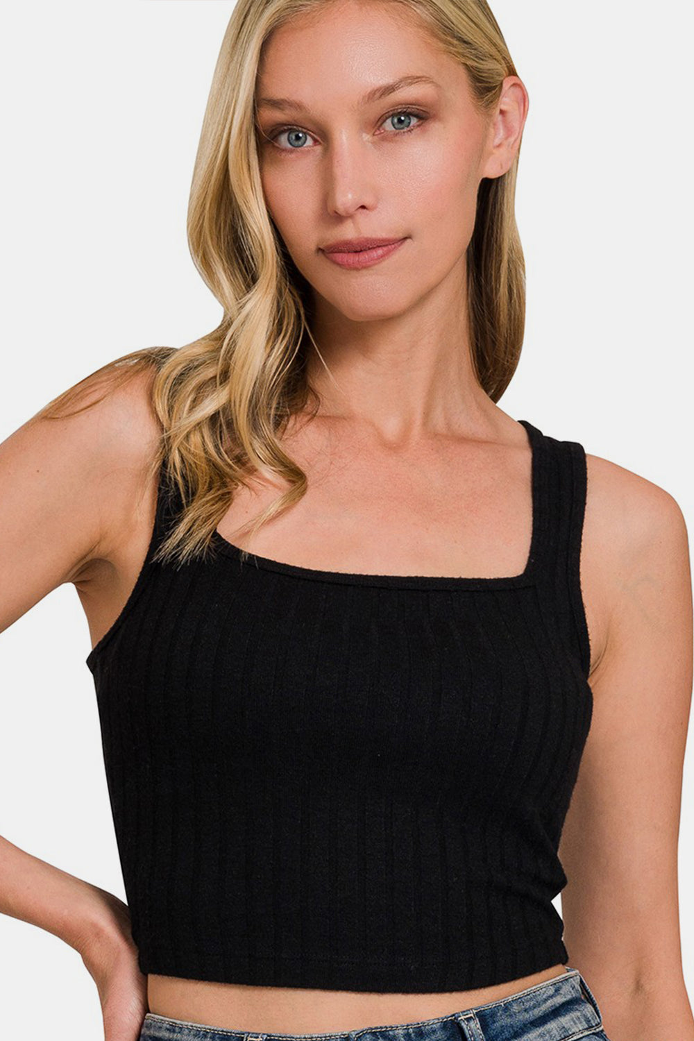 Explore More Collection - Zenana Ribbed Cropped Tank