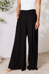 Explore More Collection - Double Take Full Size Smocked Wide Waistband Wide Leg Pants