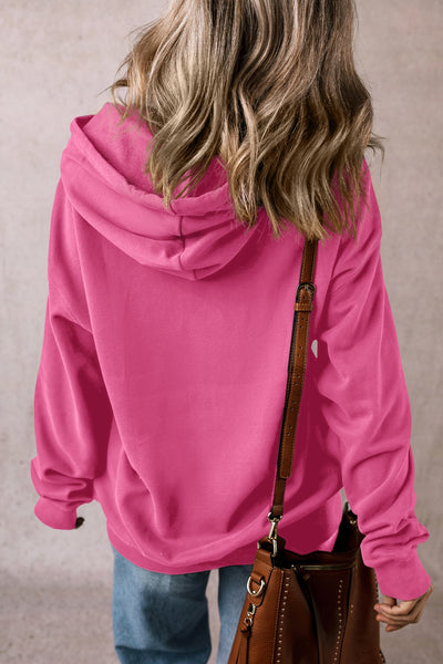 Explore More Collection - Drawstring Pocketed Long Sleeve Hoodie