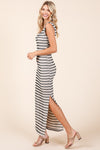 Explore More Collection - Mittoshop Striped Scoop Neck Sleeveless Maxi Dress