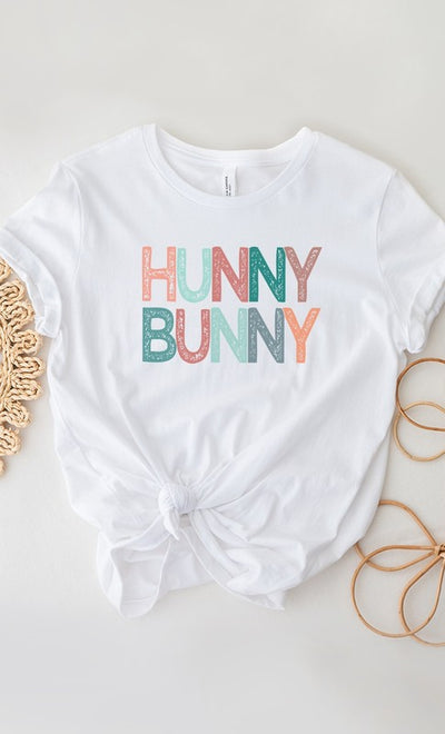 Explore More Collection - Multicolor Pastel Hunny Bunny Graphic Tee