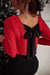 Explore More Collection - Bowknot V-Neck Long Sleeve Blouse