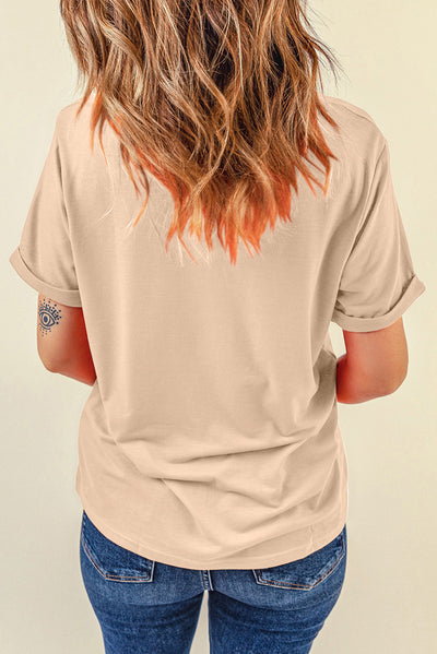 Explore More Collection - Bow Graphic Round Neck Short Sleeve T-Shirt