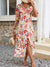 Explore More Collection - Printed V-Neck Half Sleeve Midi Dress