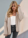 Explore More Collection - Double Take Contrast Open Front Dropped Shoulder Cardigan