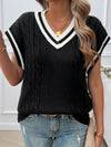 Explore More Collection - Cable-Knit V-Neck Sweater Vest