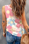 Explore More Collection - Flower Printed Round Neck Tank