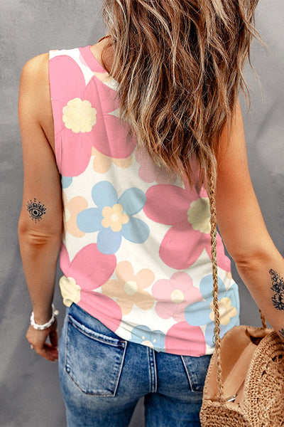 Explore More Collection - Flower Printed Round Neck Tank