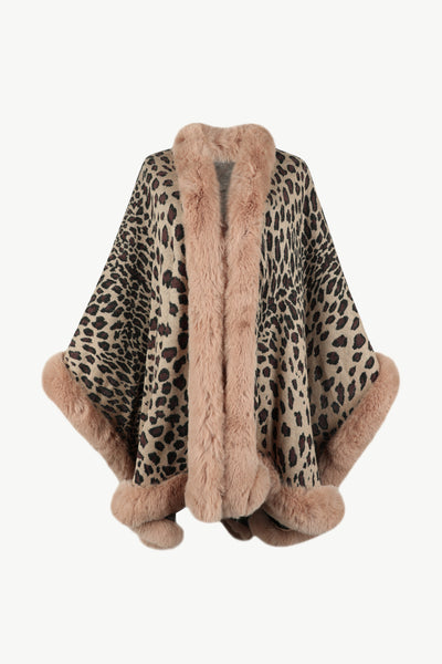 Explore More Collection - Leopard Open Front Poncho