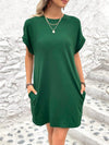 Explore More Collection - Round Neck Short Sleeve Mini Dress