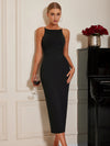 Explore More Collection - Round Neck Wrap Midi Cami Dress