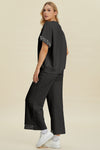 Explore More Collection - Double Take Full Size Pearl Detail Round Neck Top and Pants Set